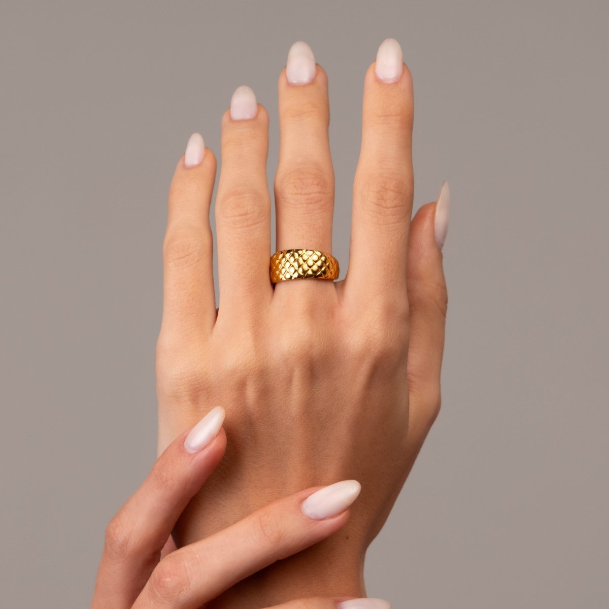 Luxe Weave Adjustable Ring 18k Gold Plated