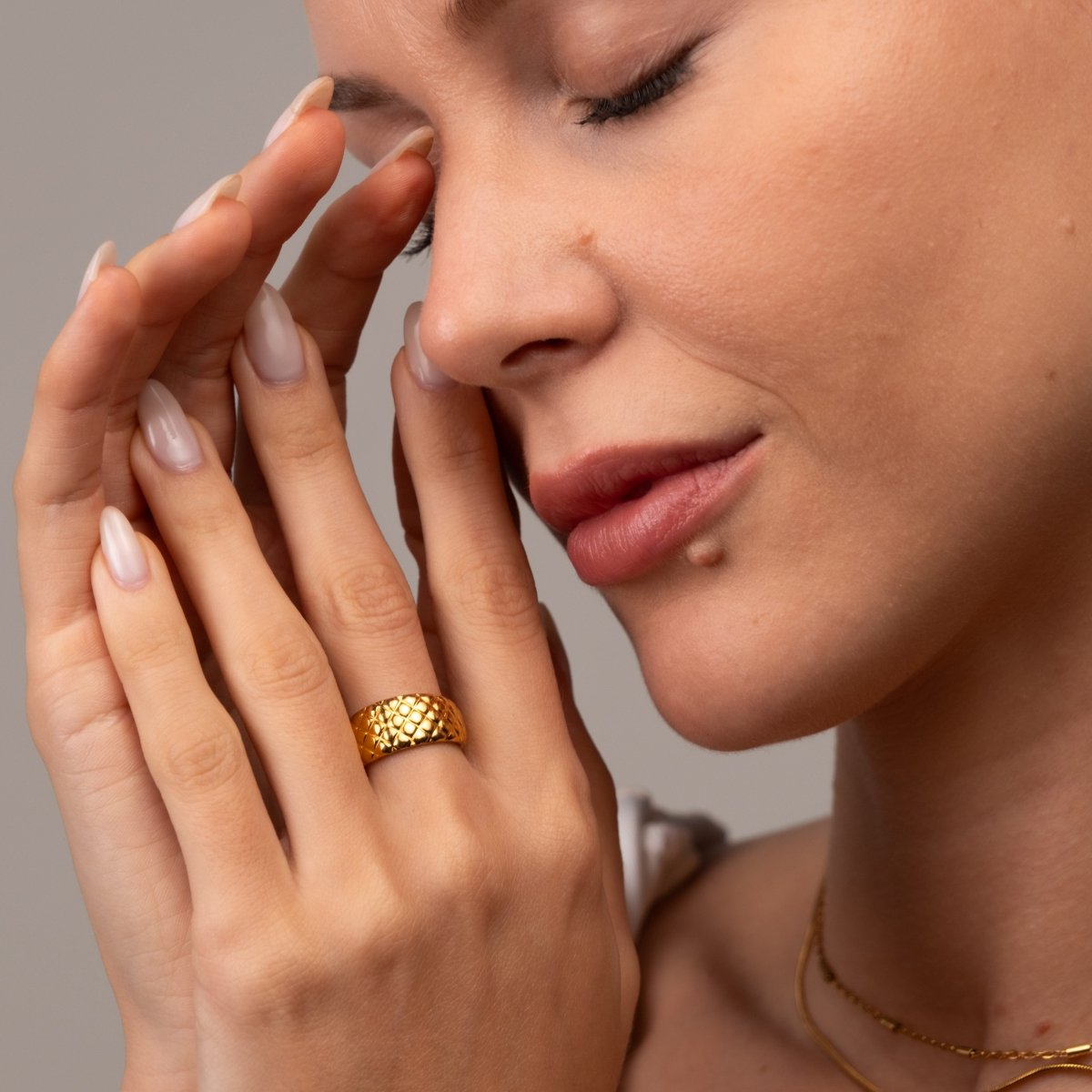 Luxe Weave Adjustable Ring 18k Gold Plated