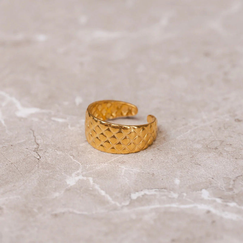 Luxe Weave Adjustable Ring 18k Gold Plated