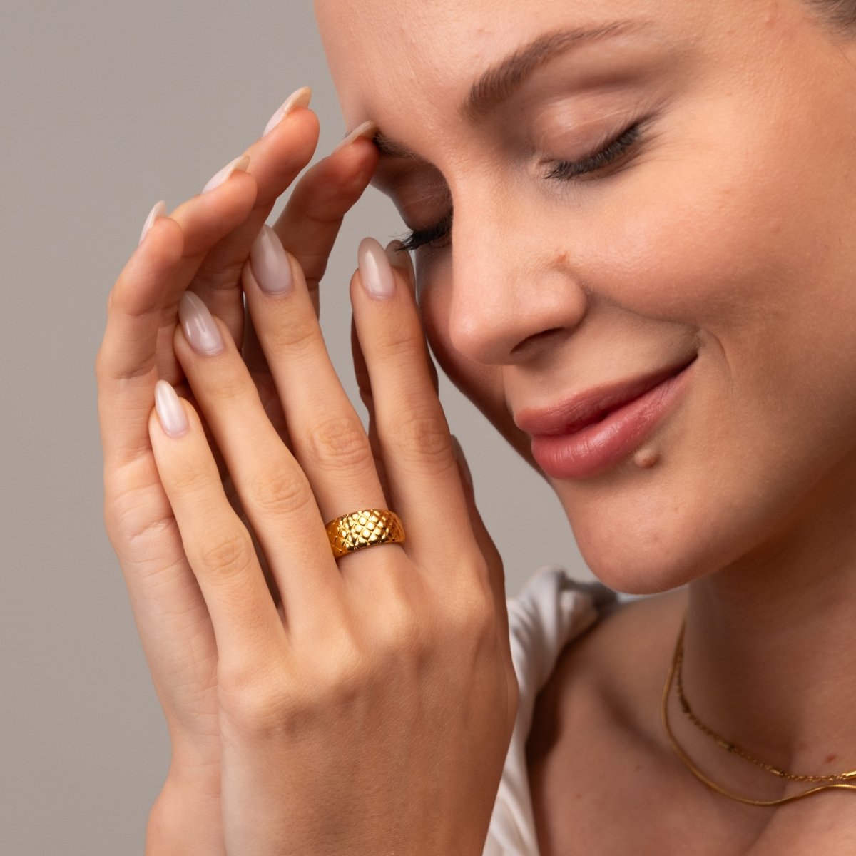Luxe Weave Adjustable Ring 18k Gold Plated
