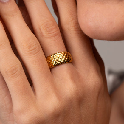 Luxe Weave Adjustable Ring 18k Gold Plated