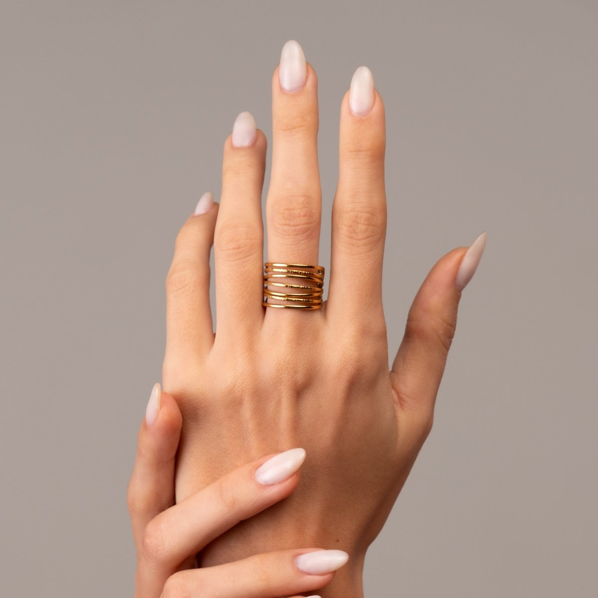 Weave Adjustable Ring 18k Gold Plated
