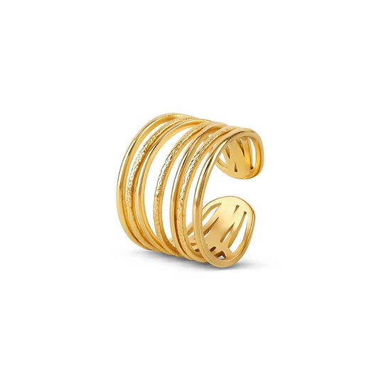 Weave Adjustable Ring 18k Gold Plated