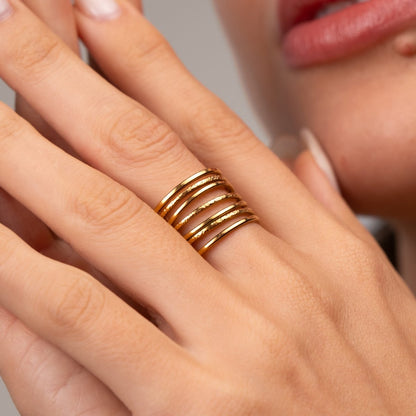 Weave Adjustable Ring 18k Gold Plated