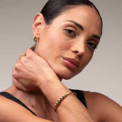 Adjustable Anti-Stress Beads Bracelet 18k Gold Plated