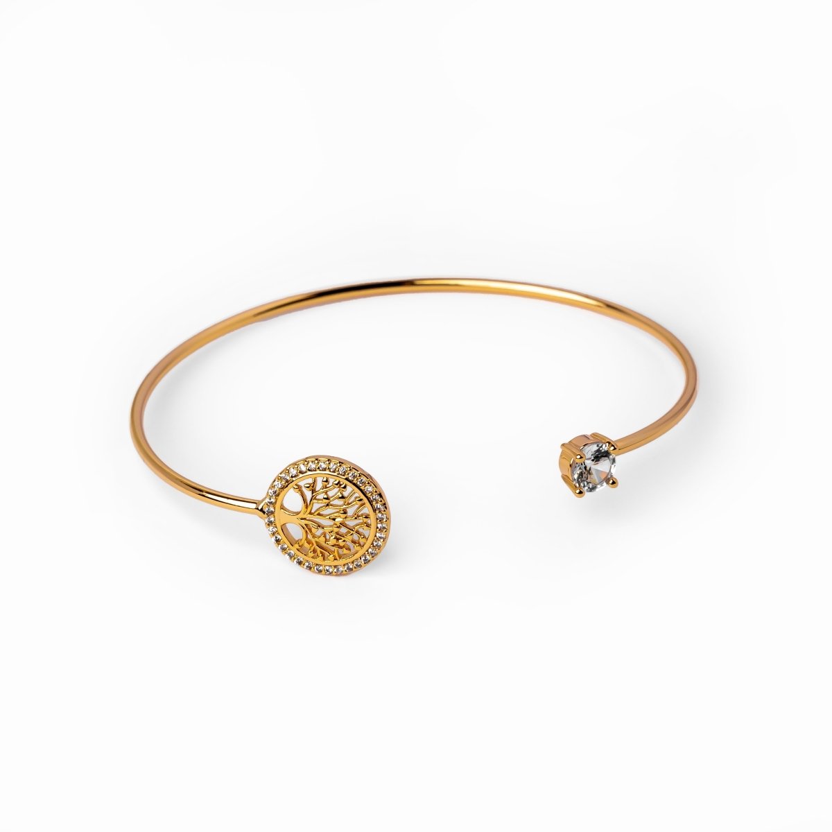Tree of Life Cuff Bracelet 18k Gold Plated