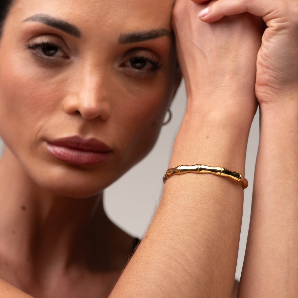 Bamboo Bangle Bracelet 18k Gold Plated
