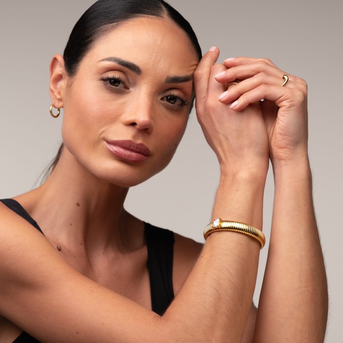 Capri Bangle Bracelet 18k Gold Plated