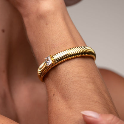 Capri Bangle Bracelet 18k Gold Plated