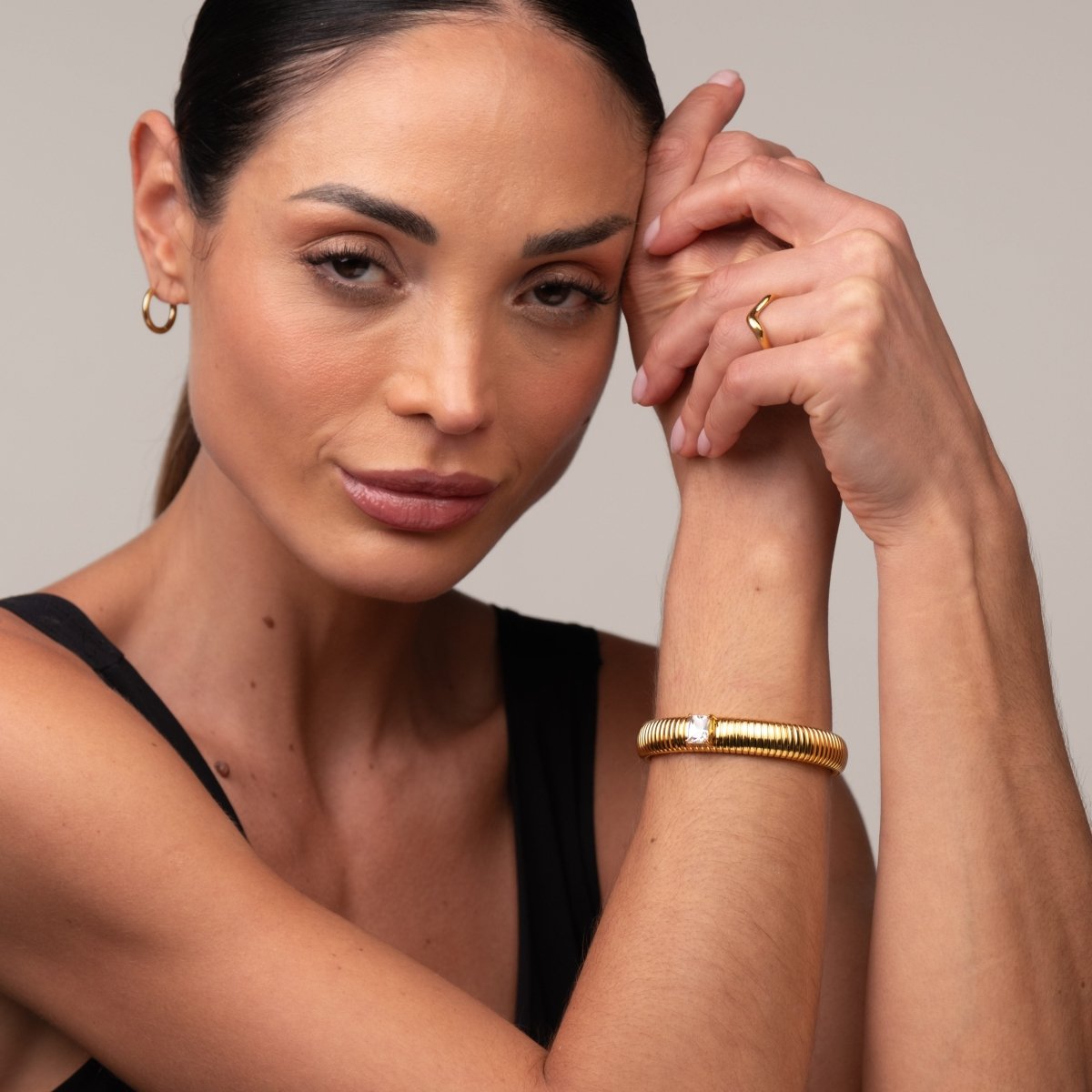 Capri Bangle Bracelet 18k Gold Plated