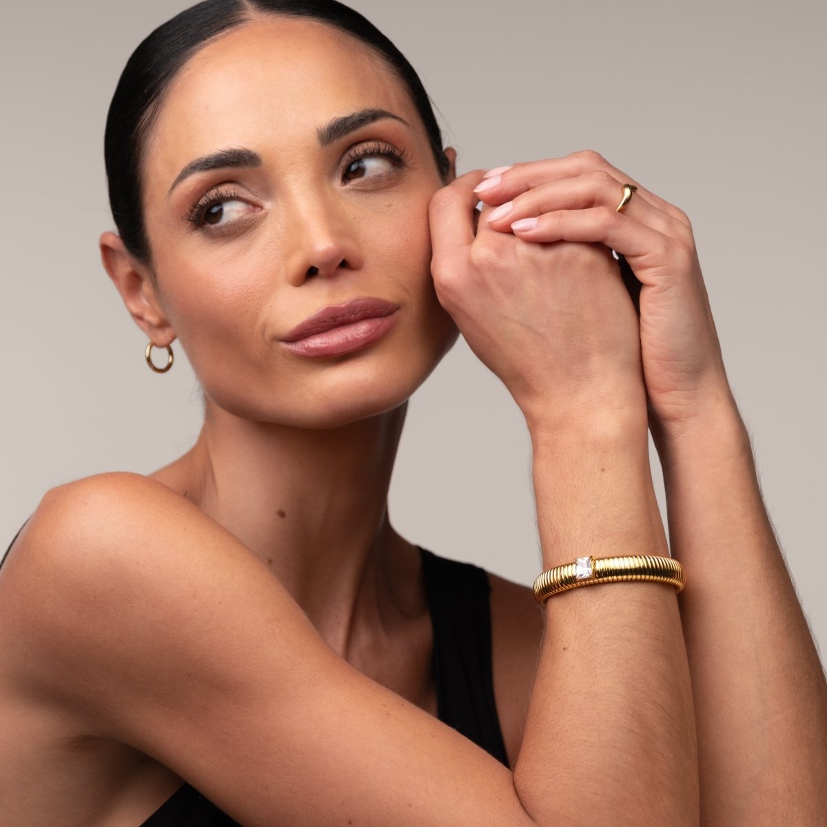 Capri Bangle Bracelet 18k Gold Plated