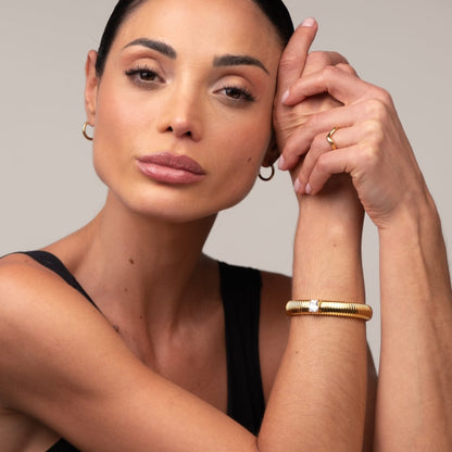 Capri Bangle Bracelet 18k Gold Plated
