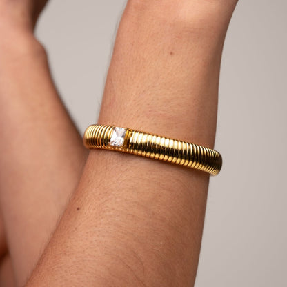 Capri Bangle Bracelet 18k Gold Plated