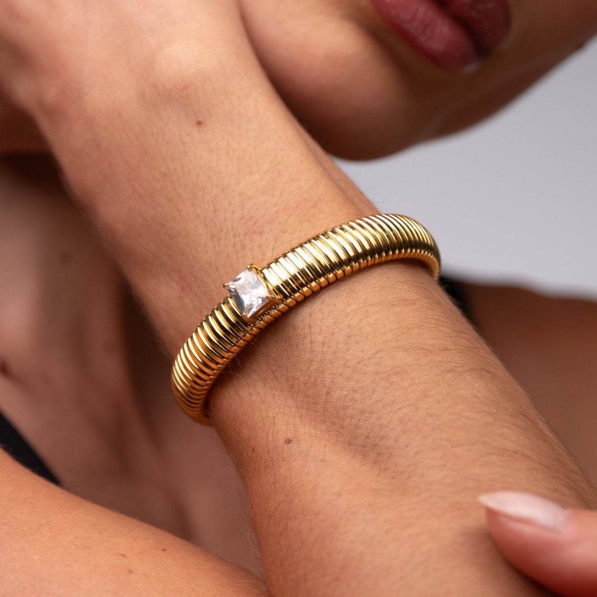 Capri Bangle Bracelet 18k Gold Plated