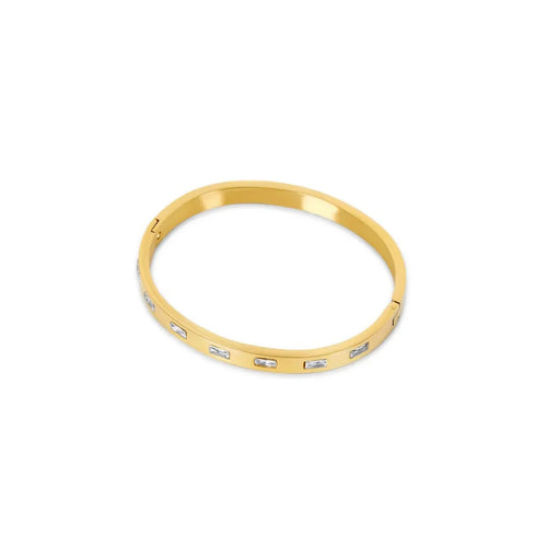 Carved Cuff Bracelet – 18k Gold Plated