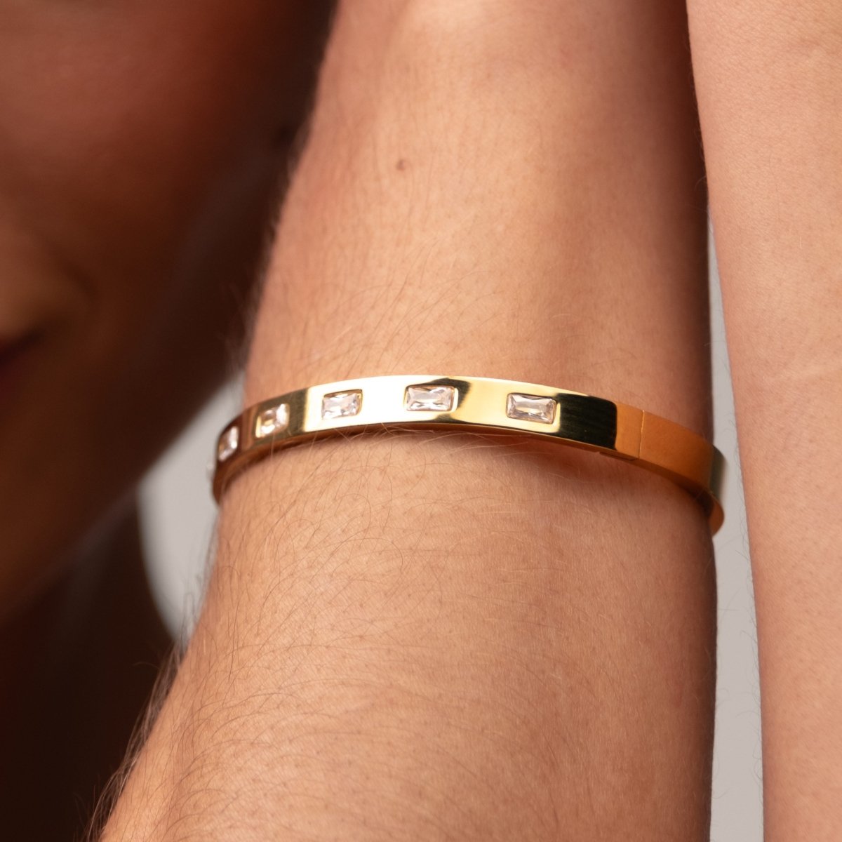 Carved Cuff Bracelet – 18k Gold Plated