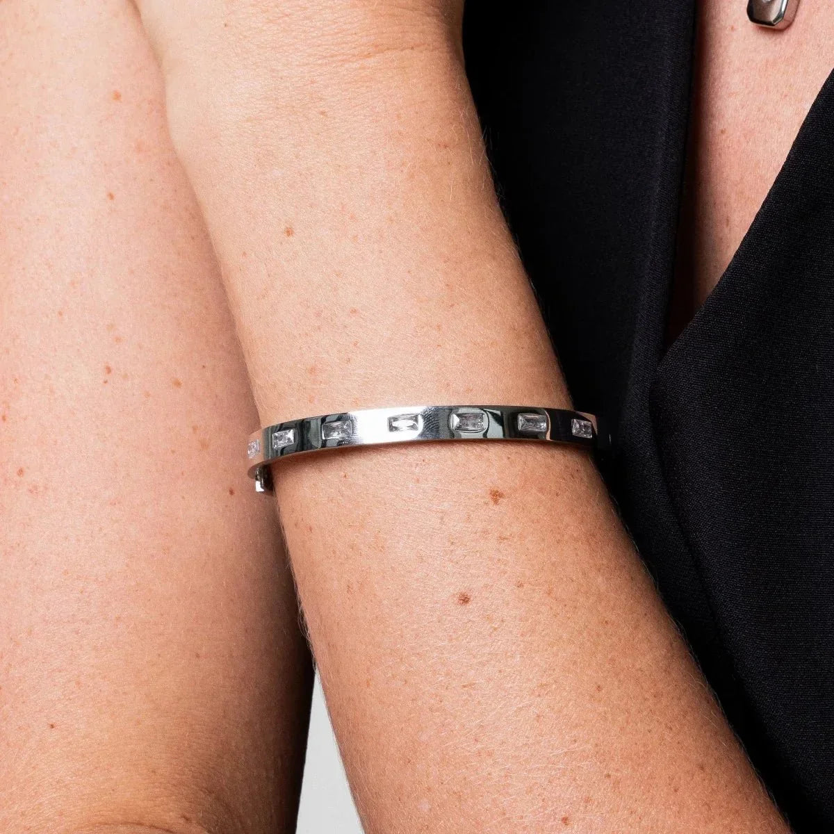 Carved Cuff Bracelet – Silver