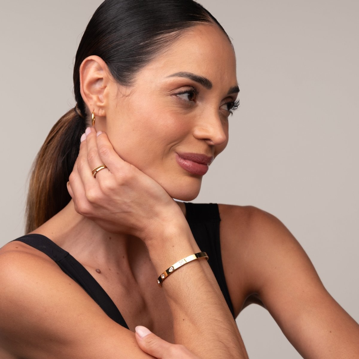 Catherine Bangle Bracelet 18k Gold Plated