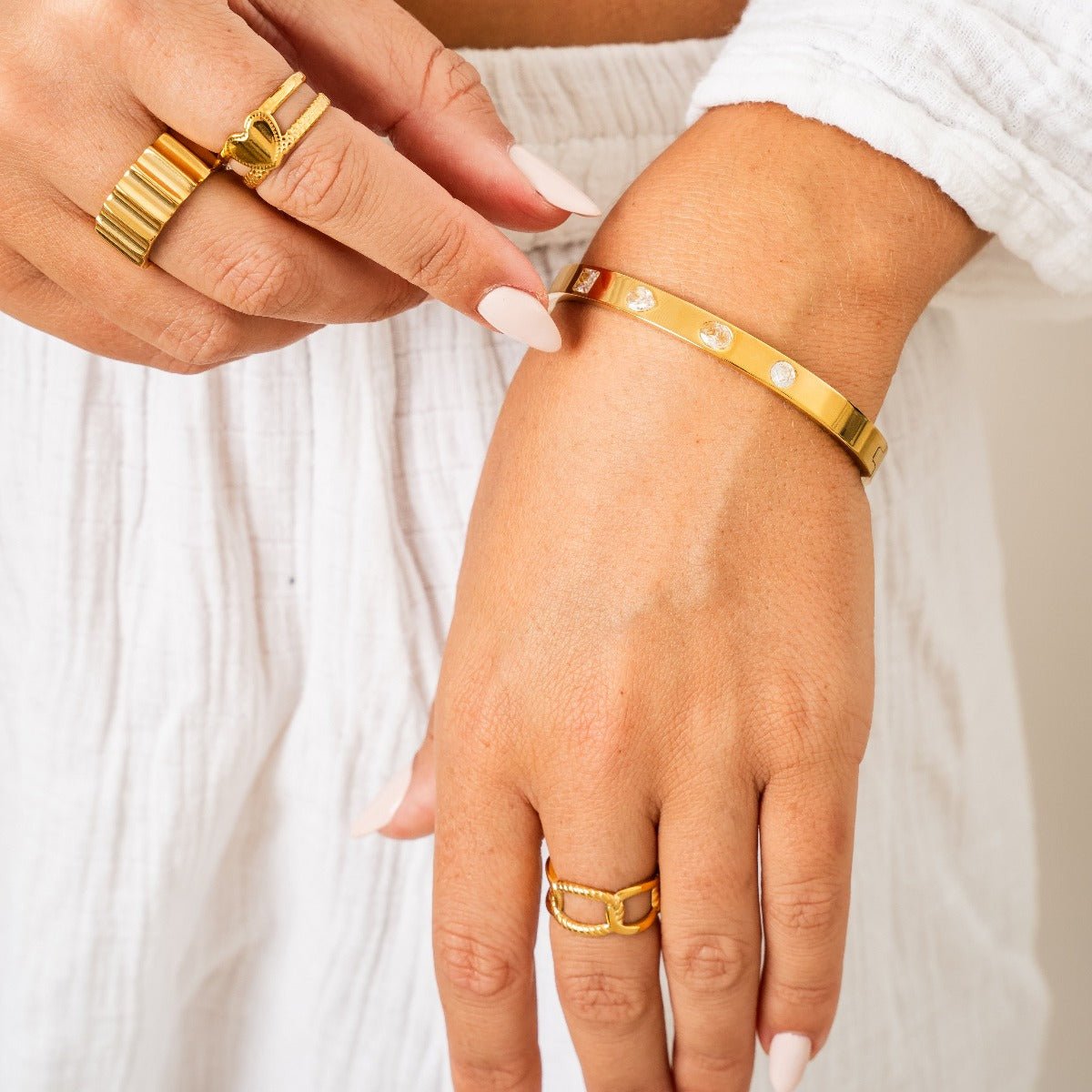 Catherine Bangle Bracelet 18k Gold Plated