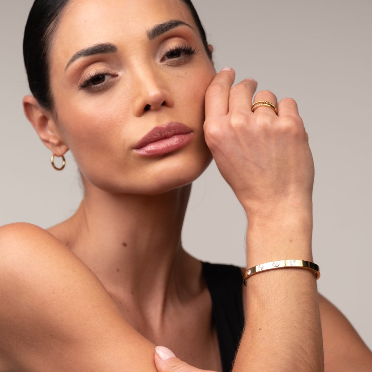 Catherine Bangle Bracelet 18k Gold Plated