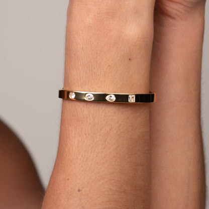 Catherine Bangle Bracelet 18k Gold Plated