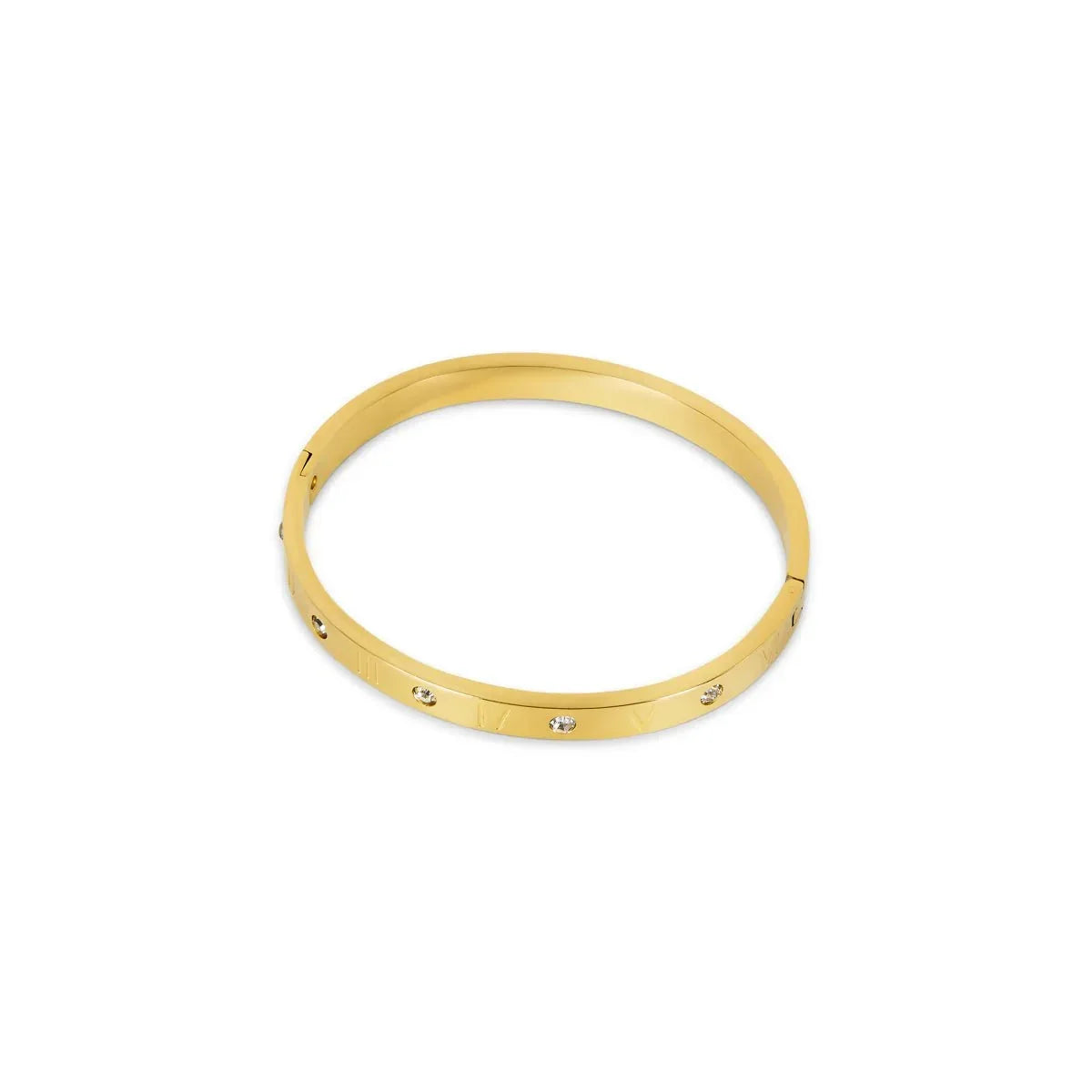 Classic Roman Cuff Bracelet – 18k Gold Plated