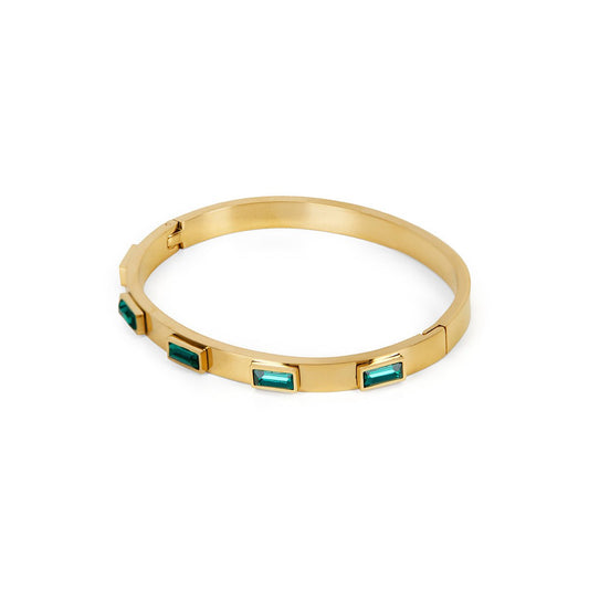 Green Marquise Crystals Bracelet 18k Gold Plated