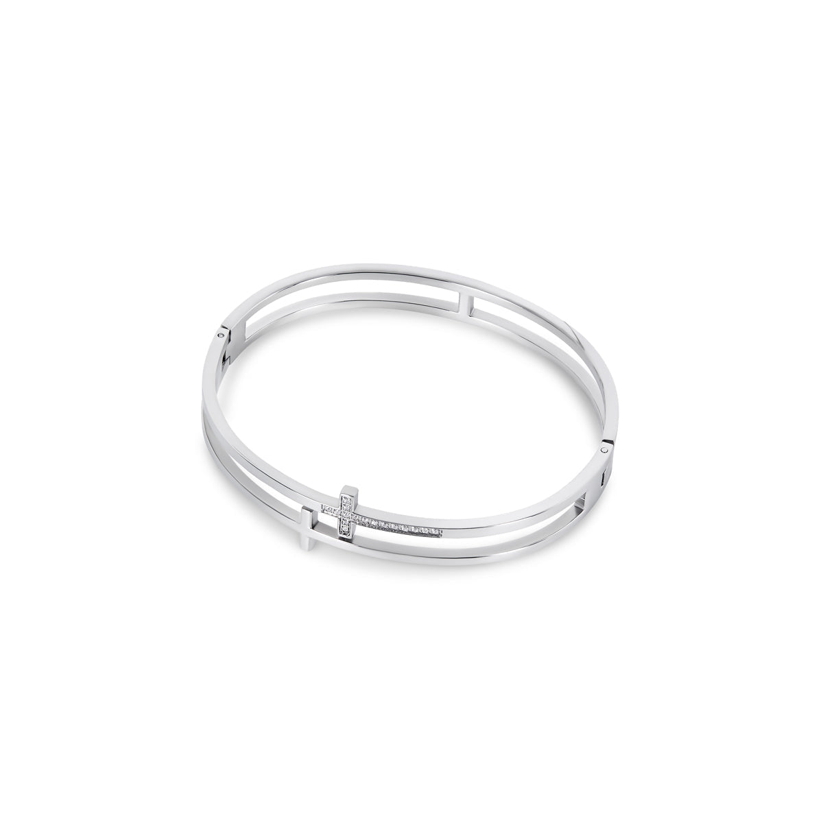 Cross Cuff Bracelet – Silver