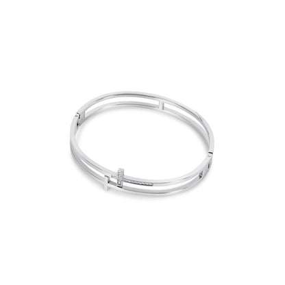 Cross Cuff Bracelet – Silver