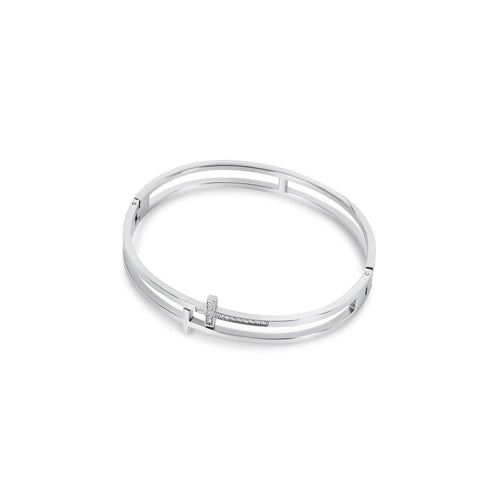 Cross Cuff Bracelet – Silver