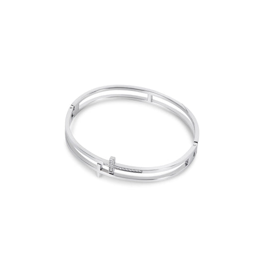 Cross Cuff Bracelet – Silver