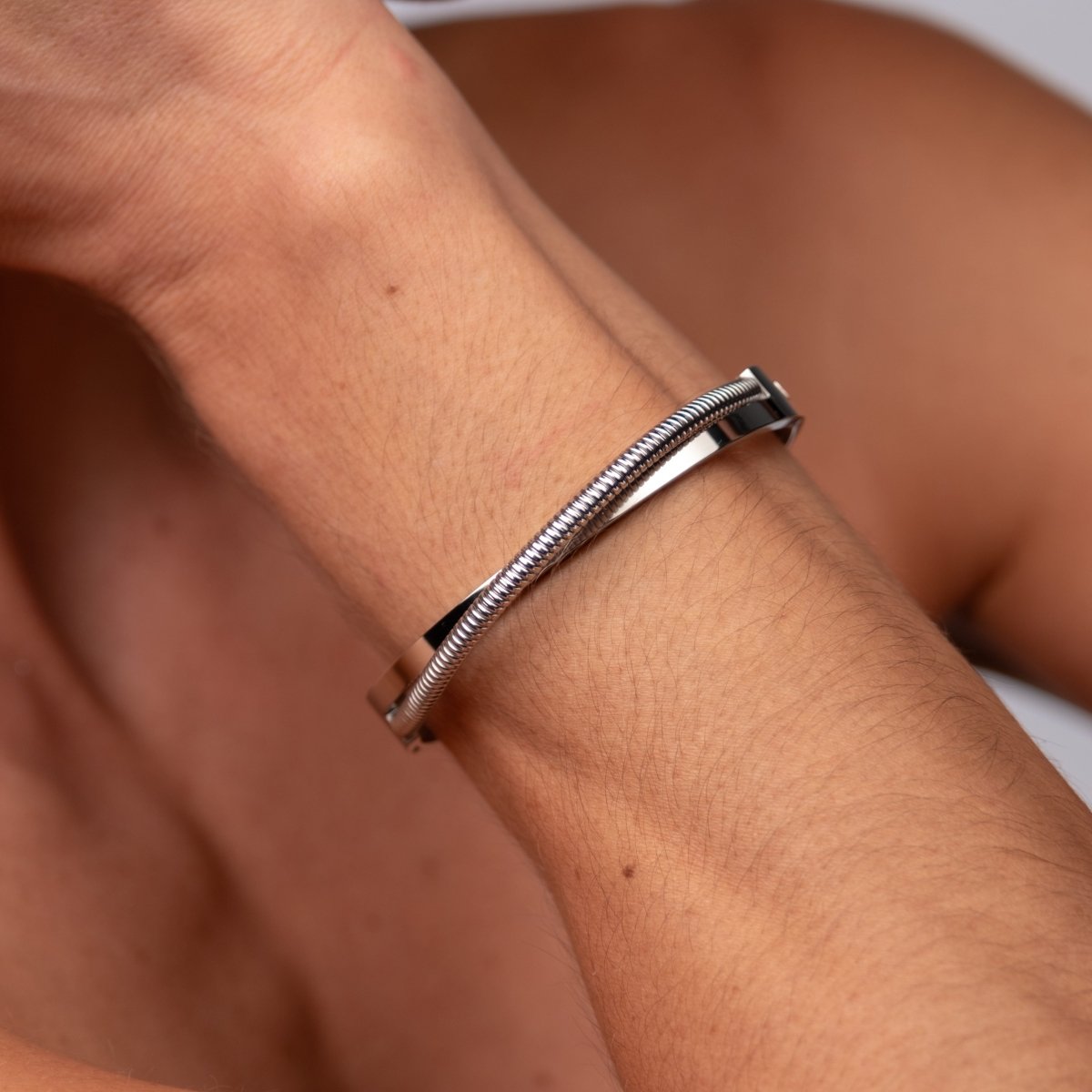 Double Harmony Bangle - Silver