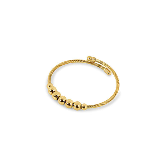 Adjustable Anti-Stress Beads Bracelet 18k Gold Plated