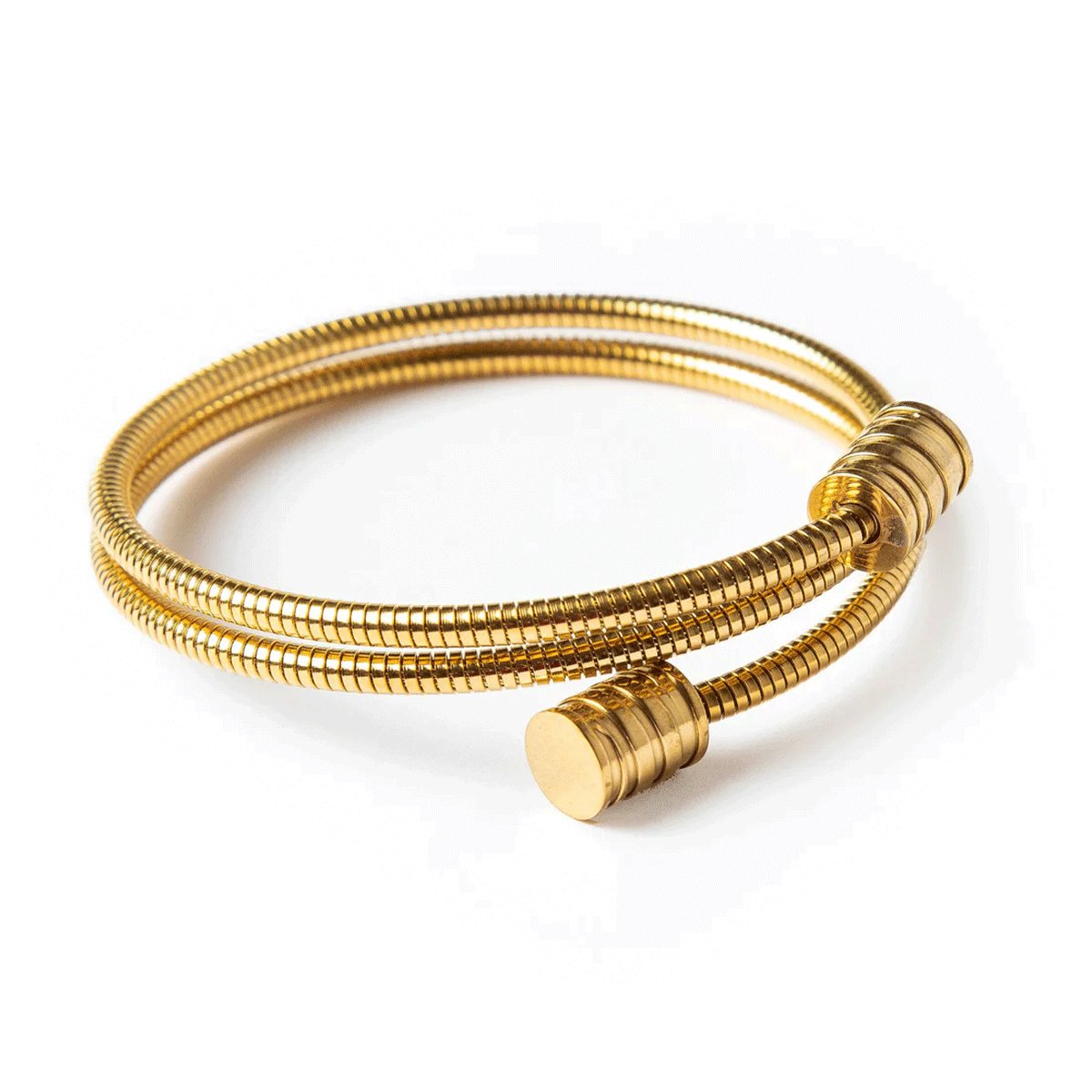 Triple Spiral Cuff Bracelet 18k Gold Plated