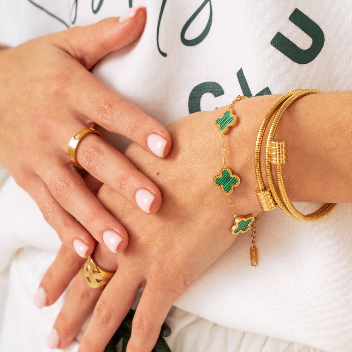 Triple Spiral Cuff Bracelet 18k Gold Plated
