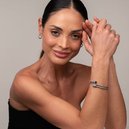 Triple Spiral Cuff Bracelet - Silver