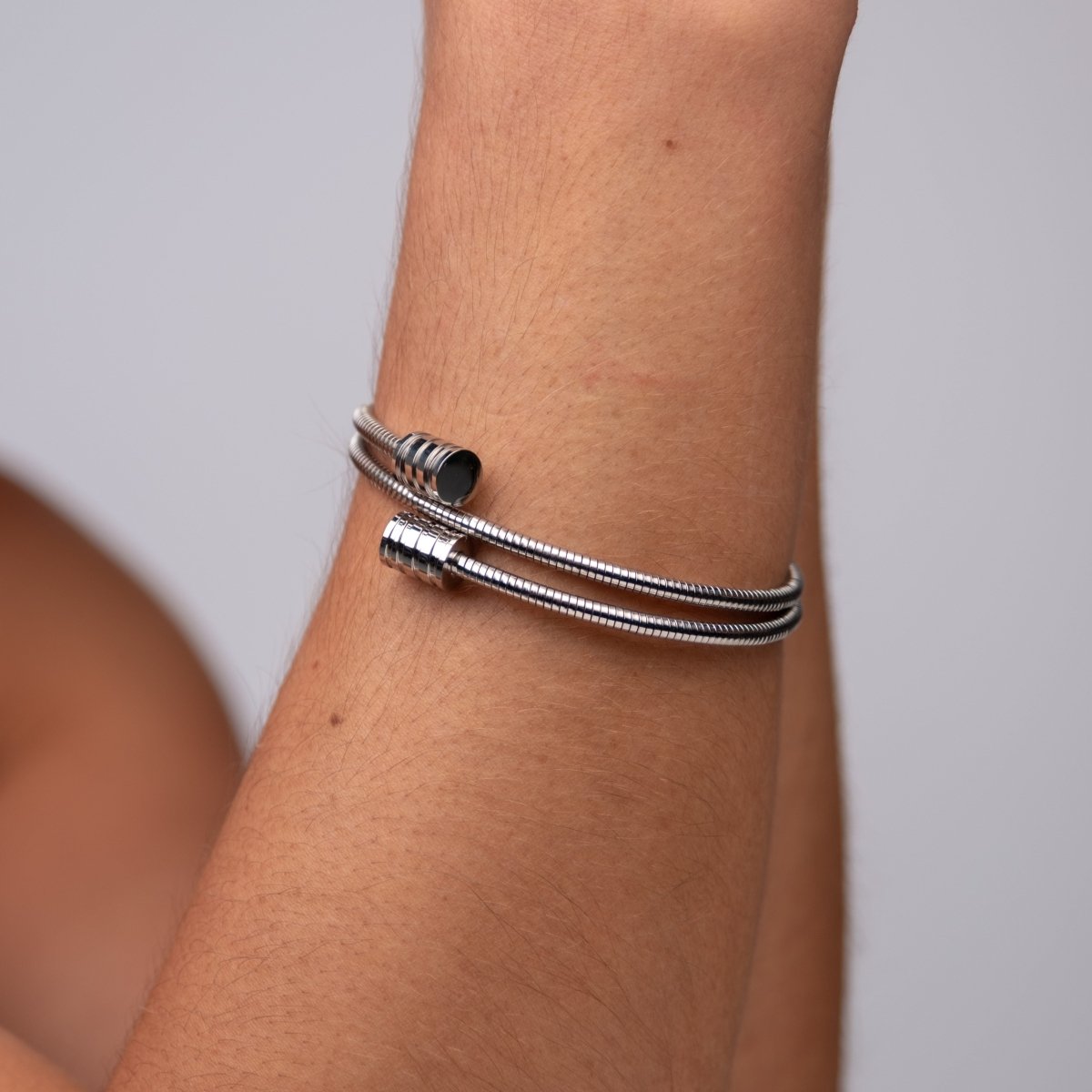 Triple Spiral Cuff Bracelet - Silver