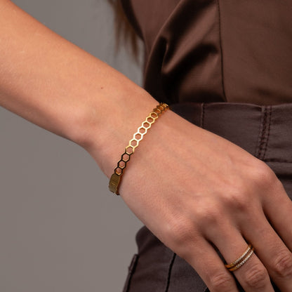 Honeycomb Bracelet 18k Gold Plated