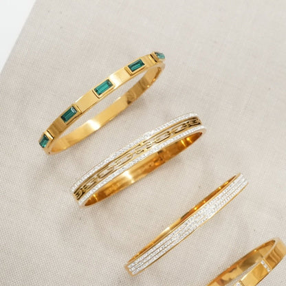 Ivy Crystal Cuff Bracelet 18k Gold Plated