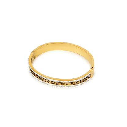 Ivy Crystal Cuff Bracelet 18k Gold Plated