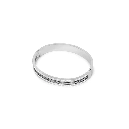 Ivy Crystal Cuff Bracelet 18k Gold Plated - Silver