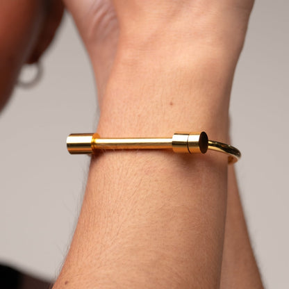Screw Cuff Bracelet 18k Gold Plated