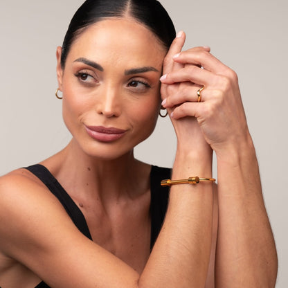 Screw Cuff Bracelet 18k Gold Plated