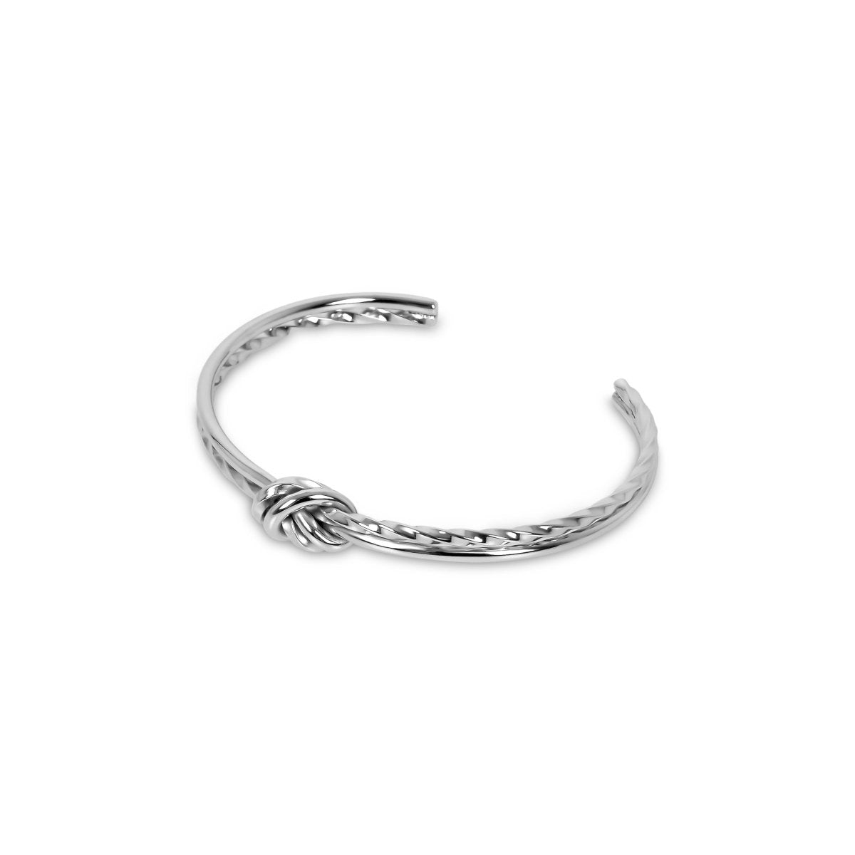 Twisted Knot Bangle - Silver