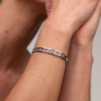 Roman Numeral Bracelet 18k Gold Plated - Silver