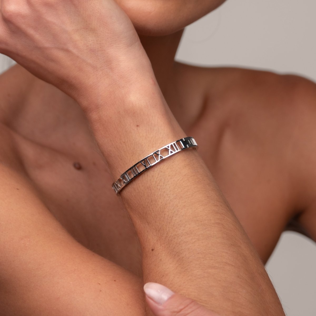 Roman Numeral Bracelet 18k Gold Plated - Silver