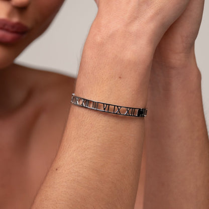 Roman Numeral Bracelet 18k Gold Plated - Silver