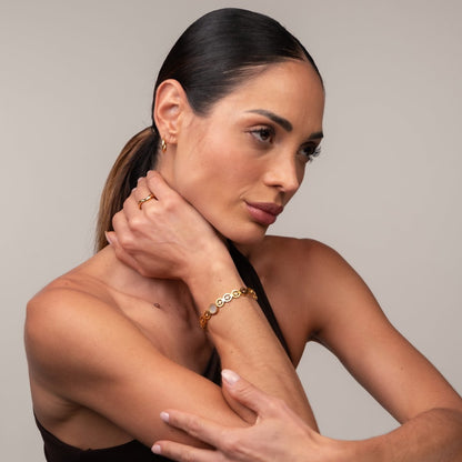 Olivia Zirconia Cuff Bracelet 18k Gold Plated
