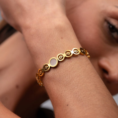 Olivia Zirconia Cuff Bracelet 18k Gold Plated