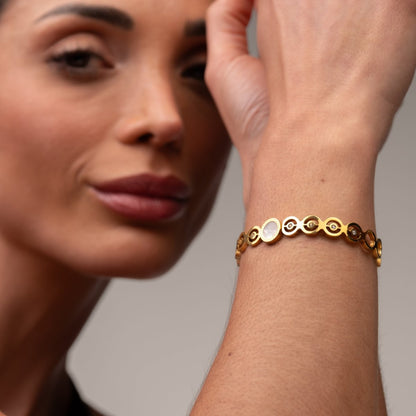 Olivia Zirconia Cuff Bracelet 18k Gold Plated